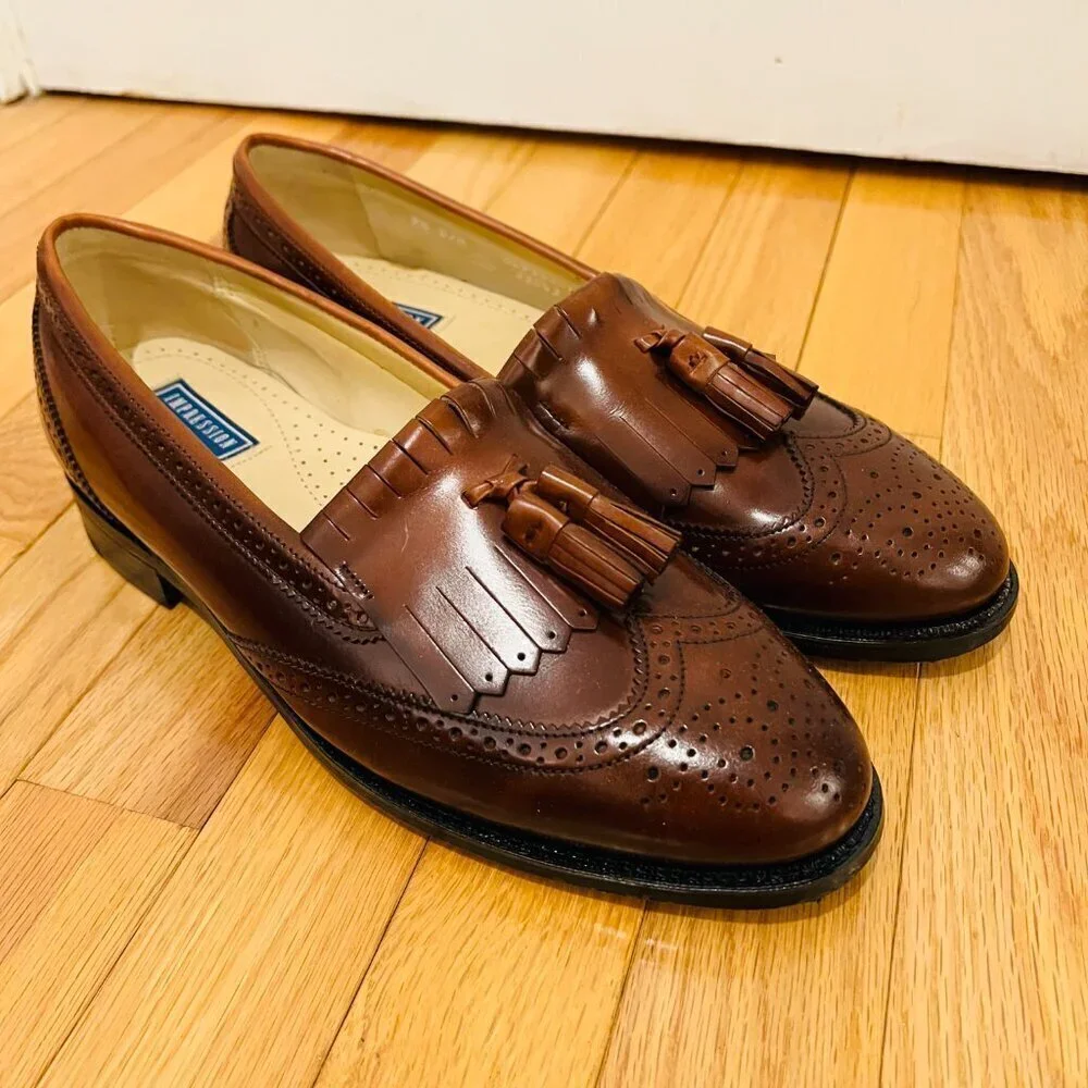 NEW Bostonian Classics Men's Shoes 9.5 Tassel Loafers Kiltie Burgundy Slip On
